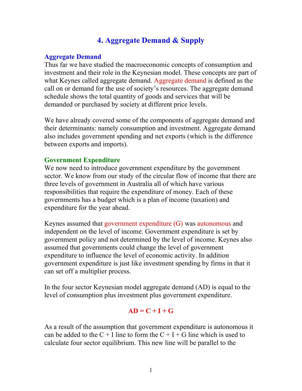 4. Aggregate Demand & Supply - Page 1