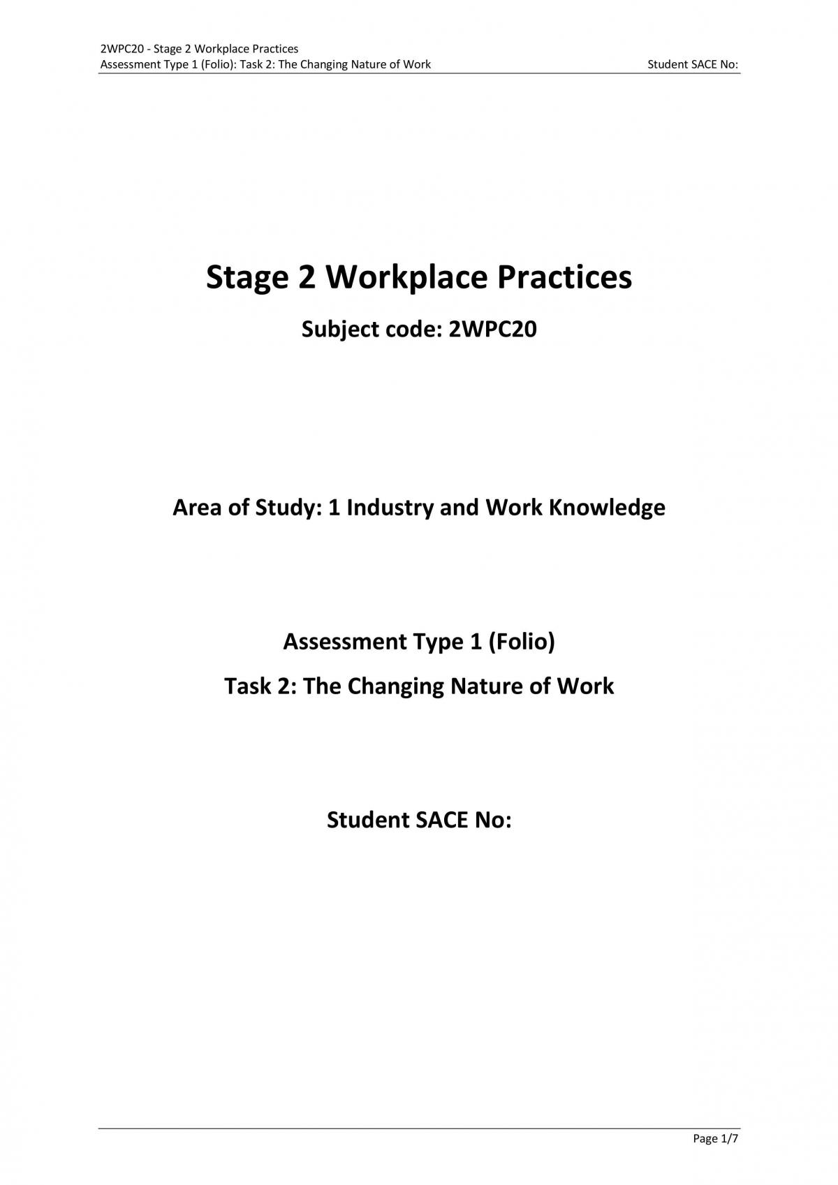 The Changing Nature of Work - Page 1