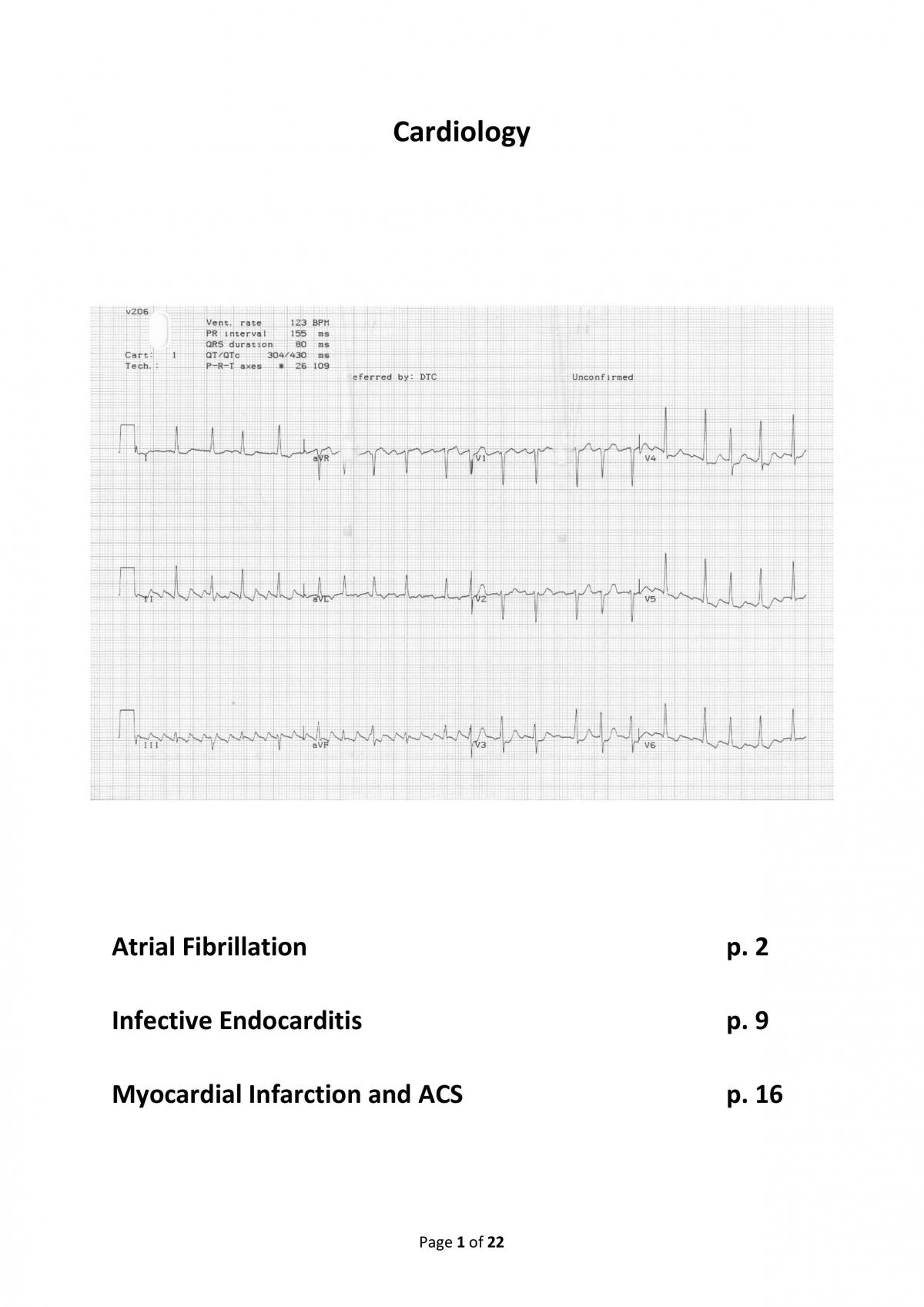 Cardiology Notes - Page 1