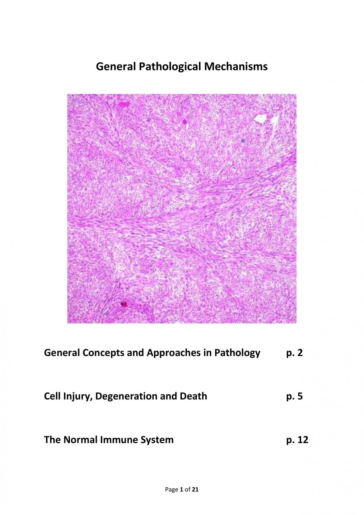 General Pathological Mechanisms - Page 1