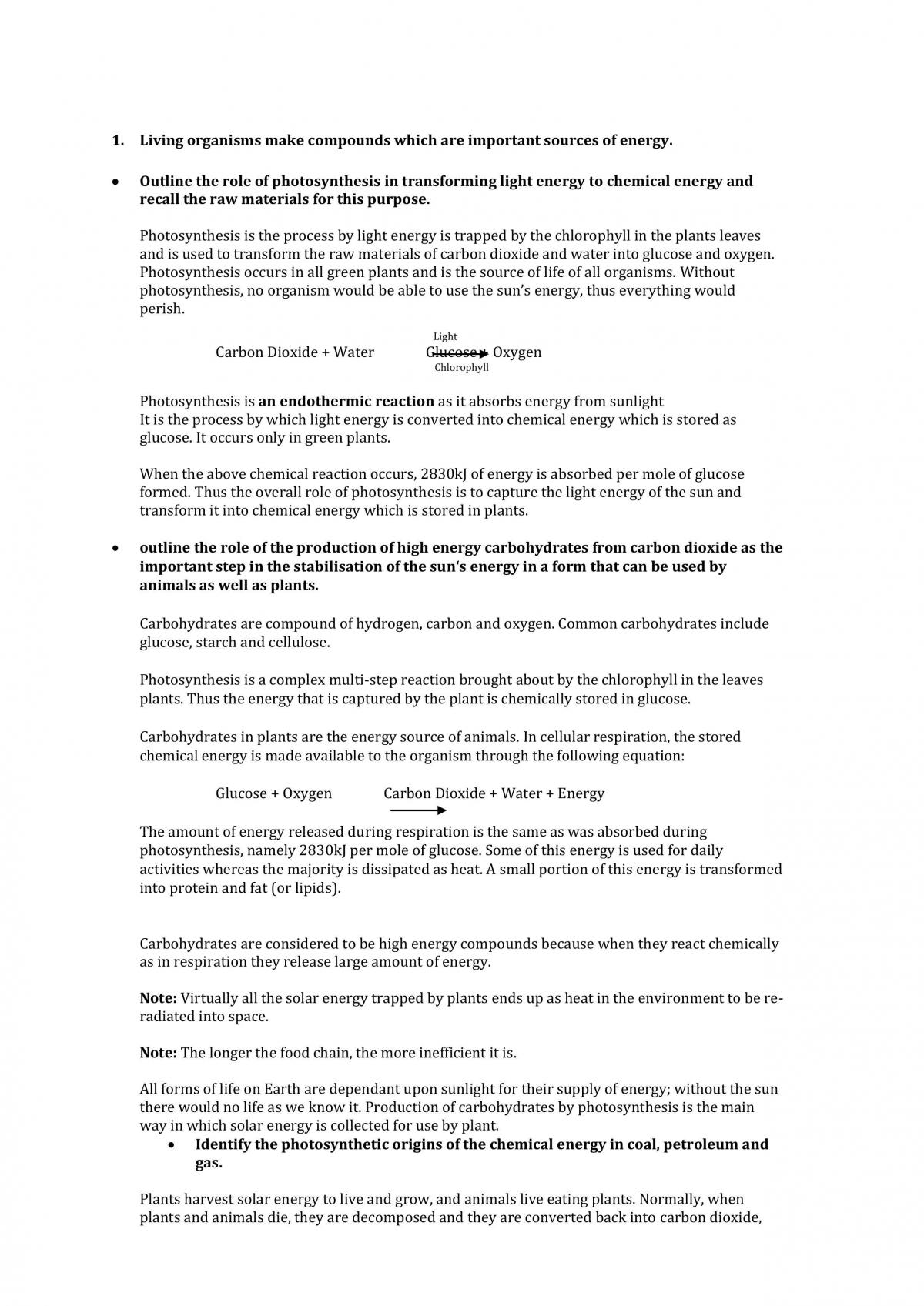 Chemistry Energy Notes  - Page 1