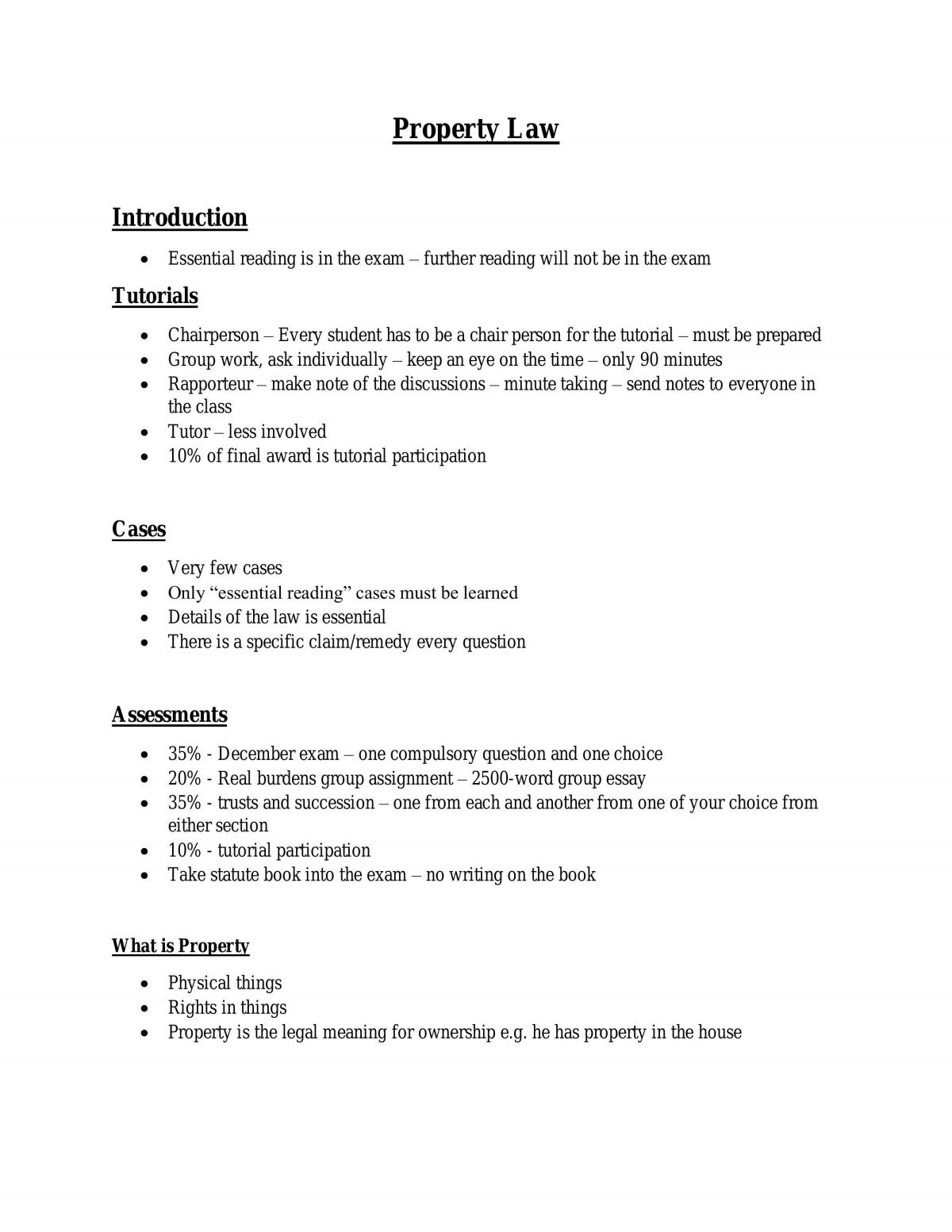 Property Law  - Page 1