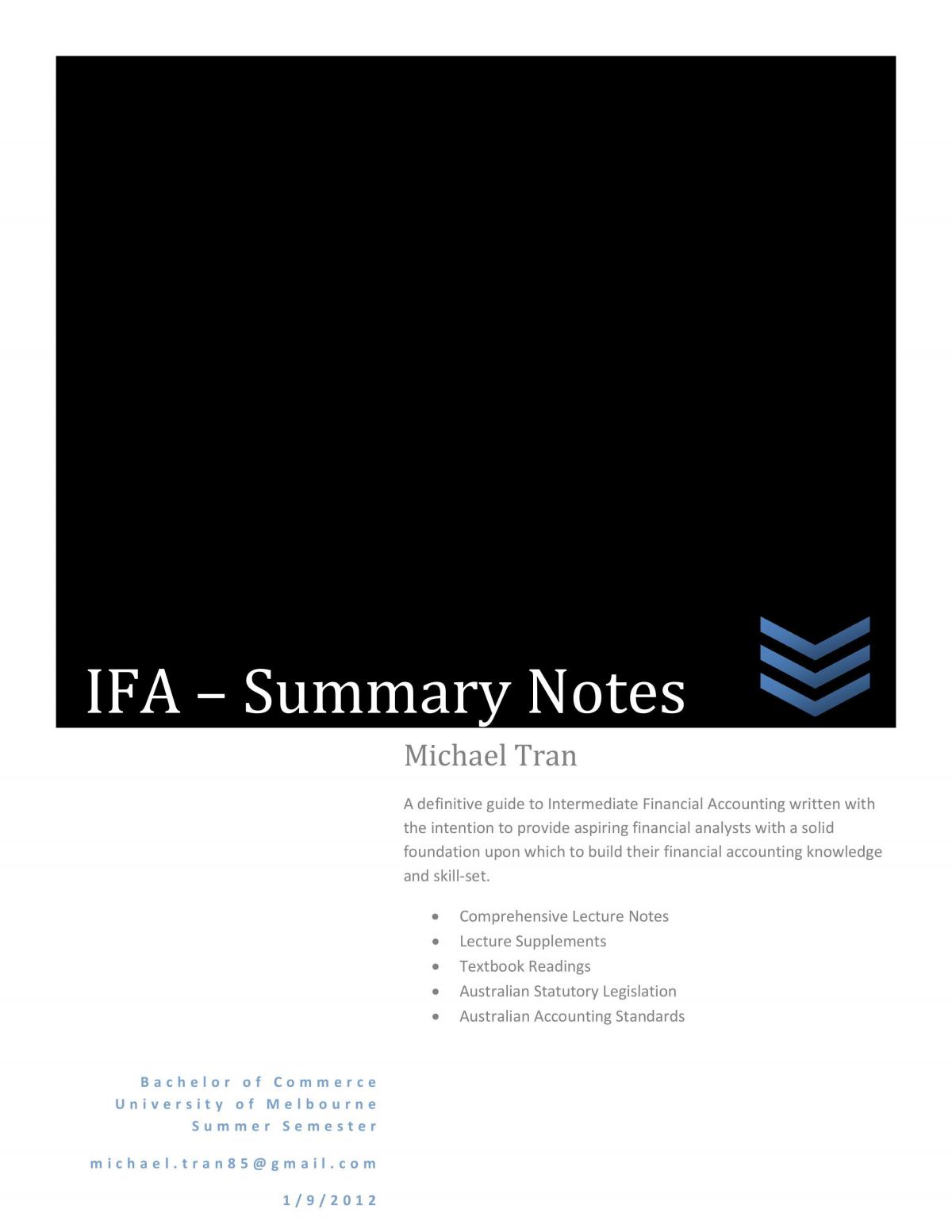 Detailed Summary Notes for IFA - Page 1