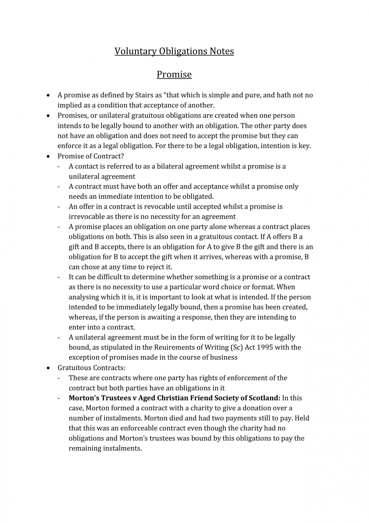 Voluntary Obligations full notes  - Page 1