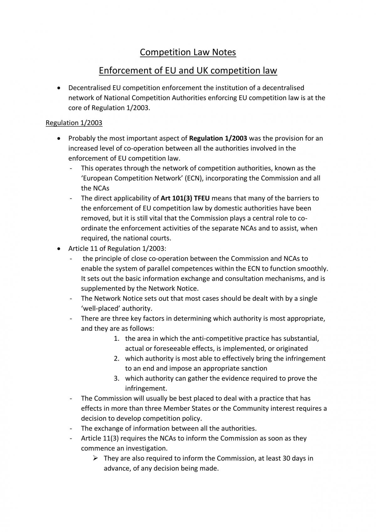 Full Competition Law Notes  - Page 1