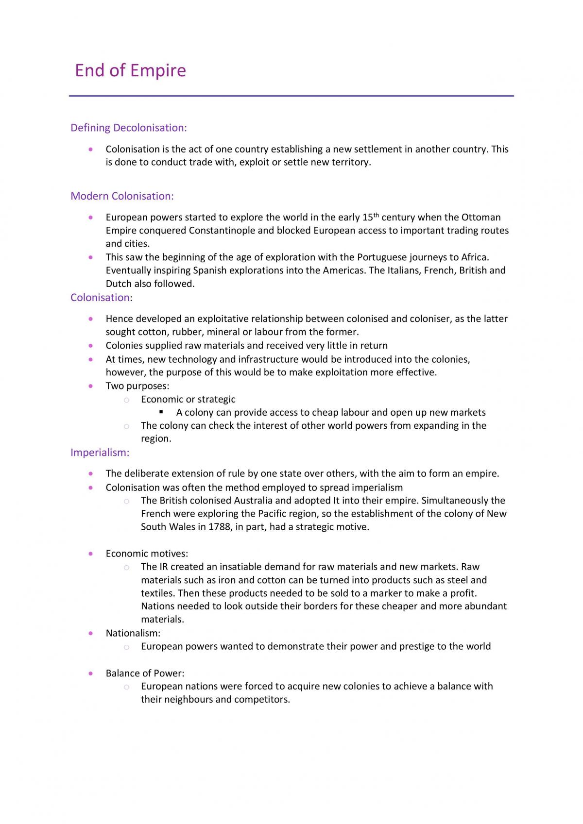 End of Empire Notes - Page 1