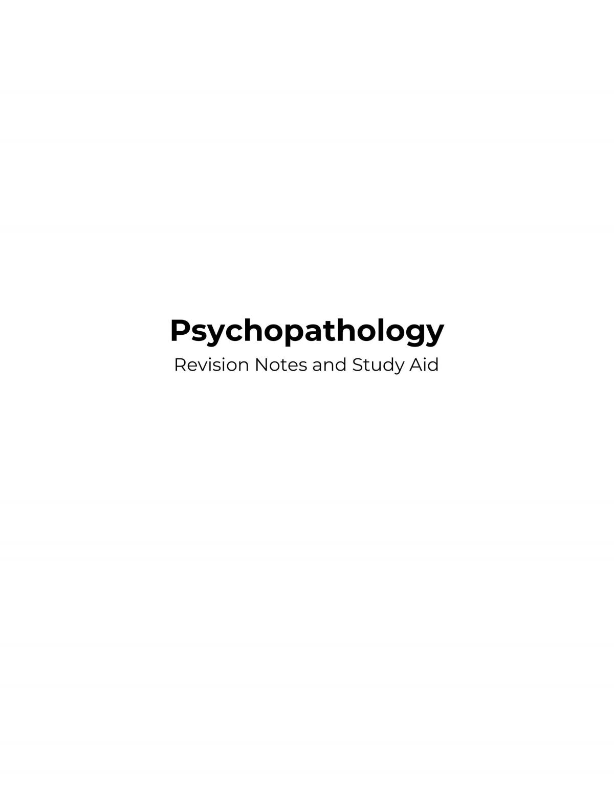 PSYC11412 Foundations in Mental Health - Psychology Notes and Study Aid - Page 1