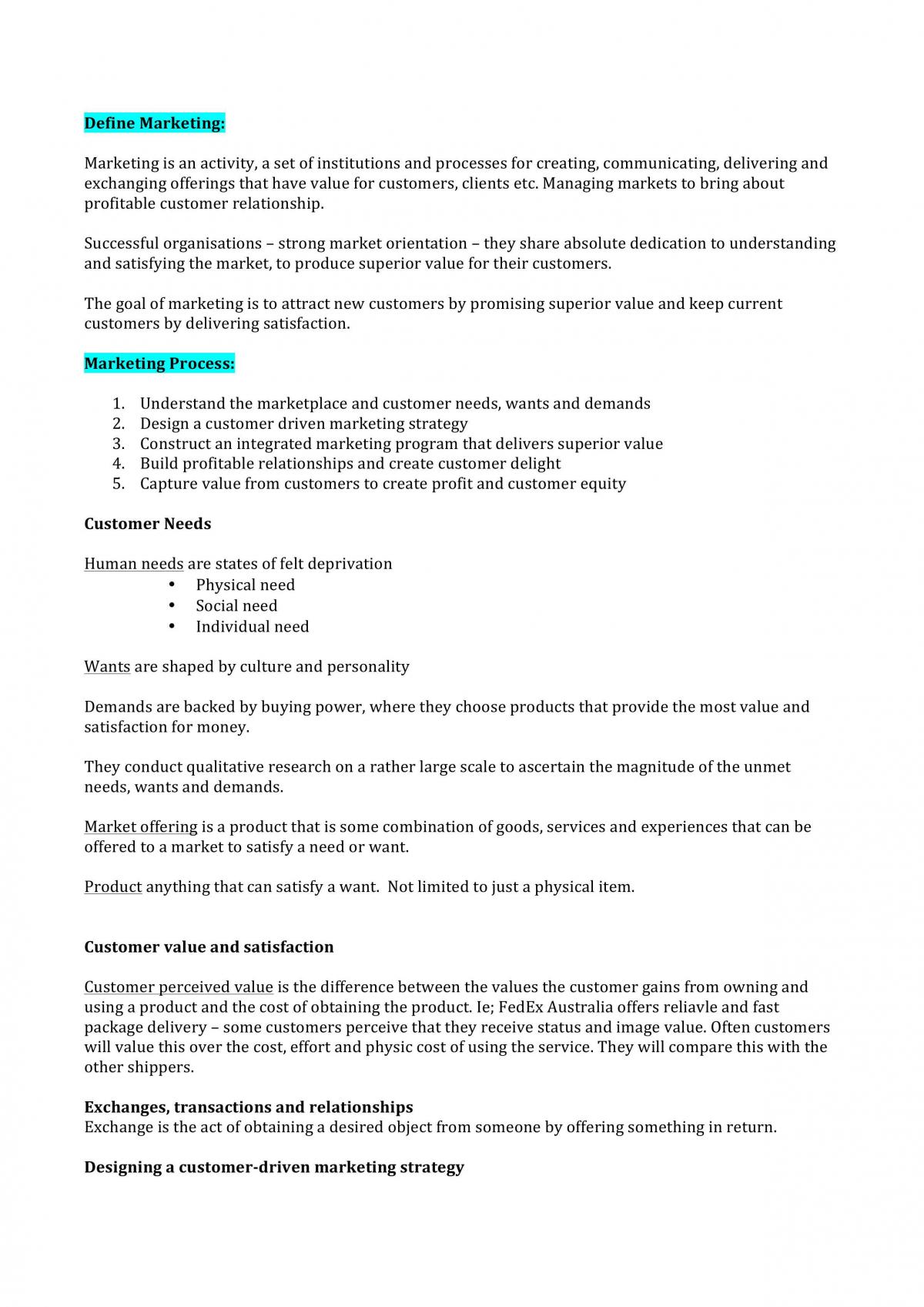 Marketing Notes - Page 1