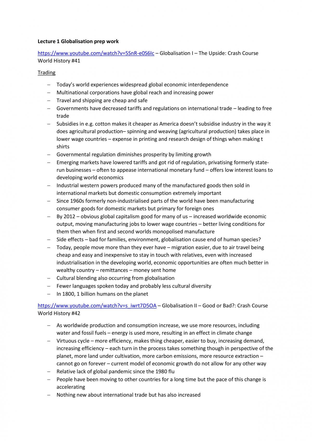 Globalisation, Inequalities and Power full notes - Page 1
