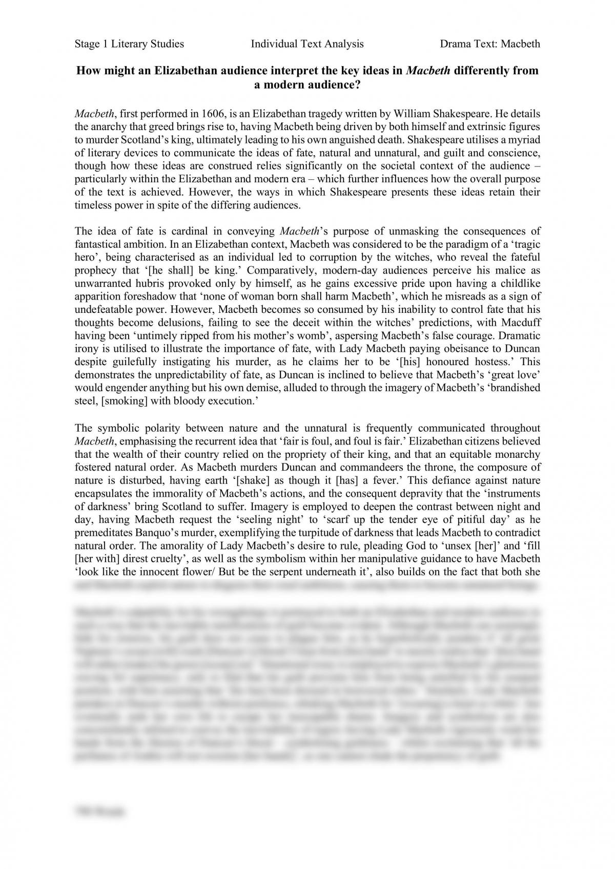 macbeth literary essay grade 11 pdf