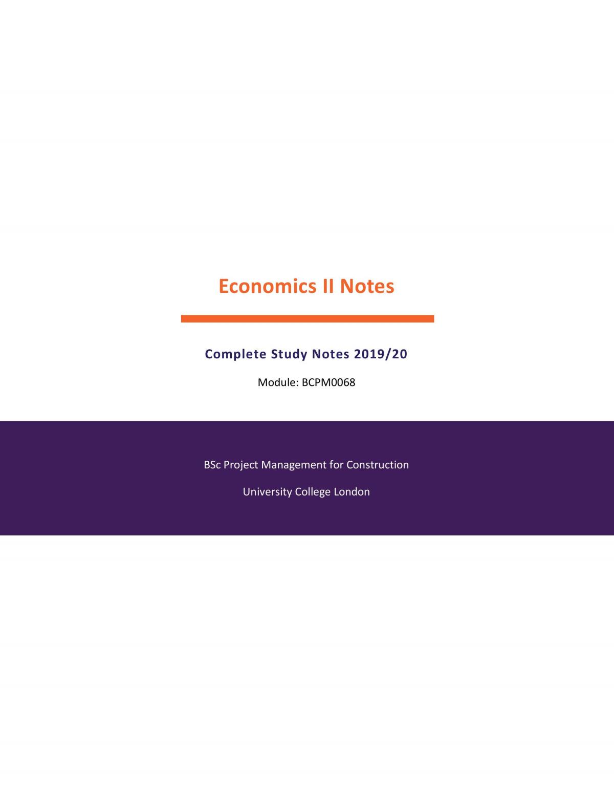 Economics II Complete Study Notes - Page 1