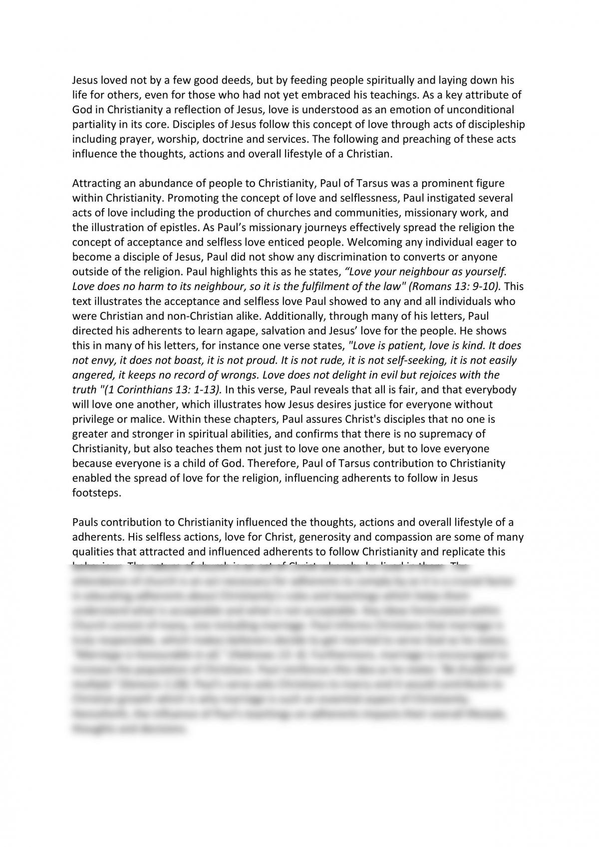 Jesus and Love Essay - Page 1