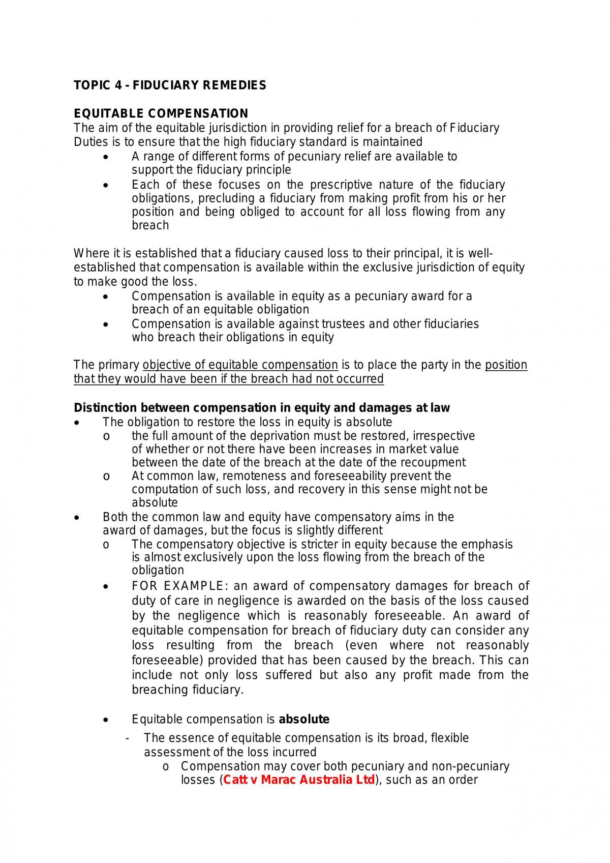 Topic 4 Fiduciary Remedies - Page 1