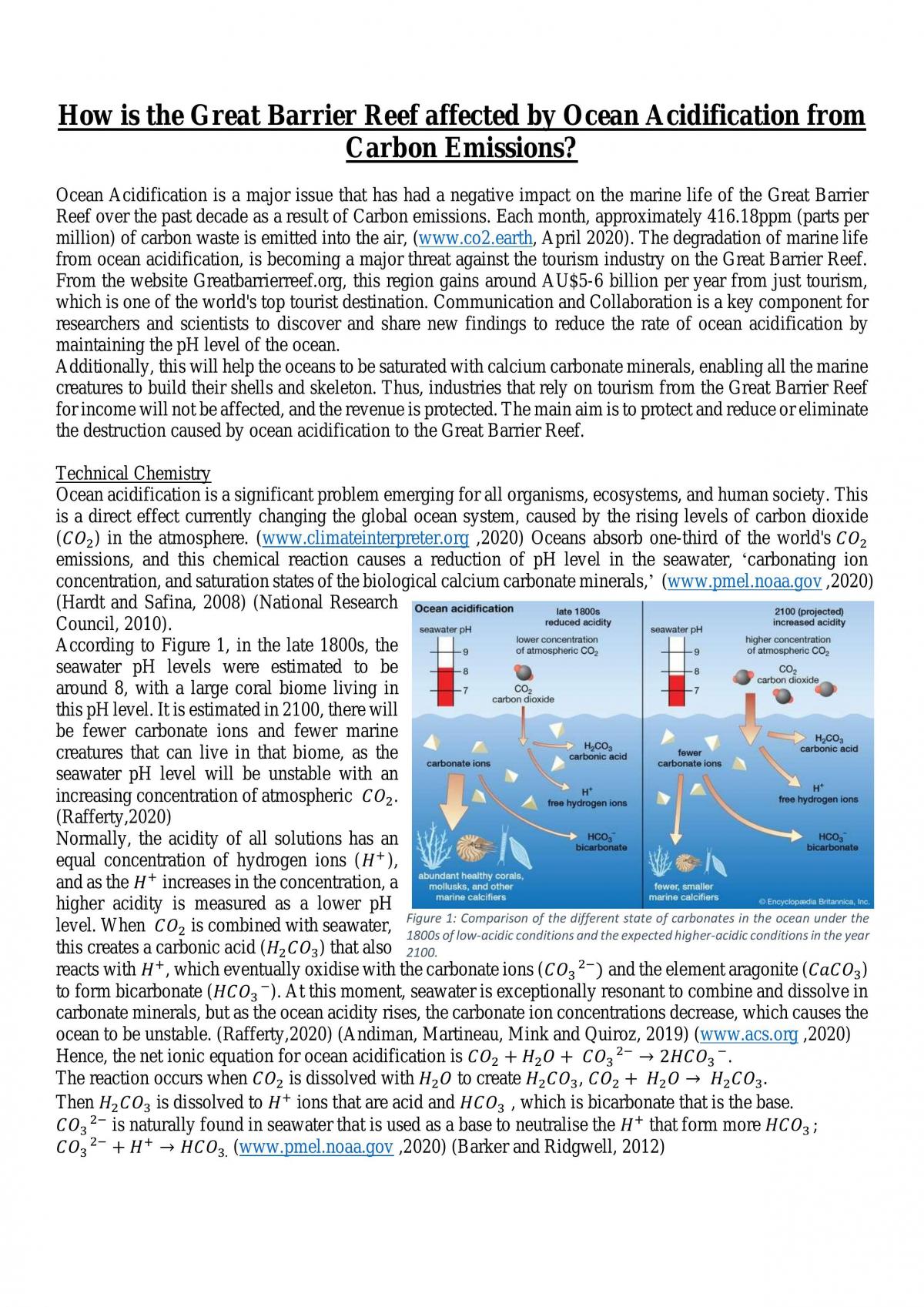 Ocean Acidification SHE Task - Page 1
