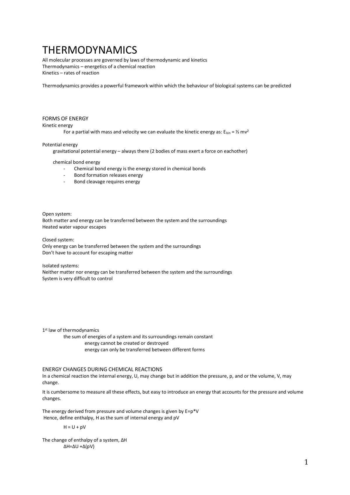 Behaviour of Biomolecules Notes - Page 1