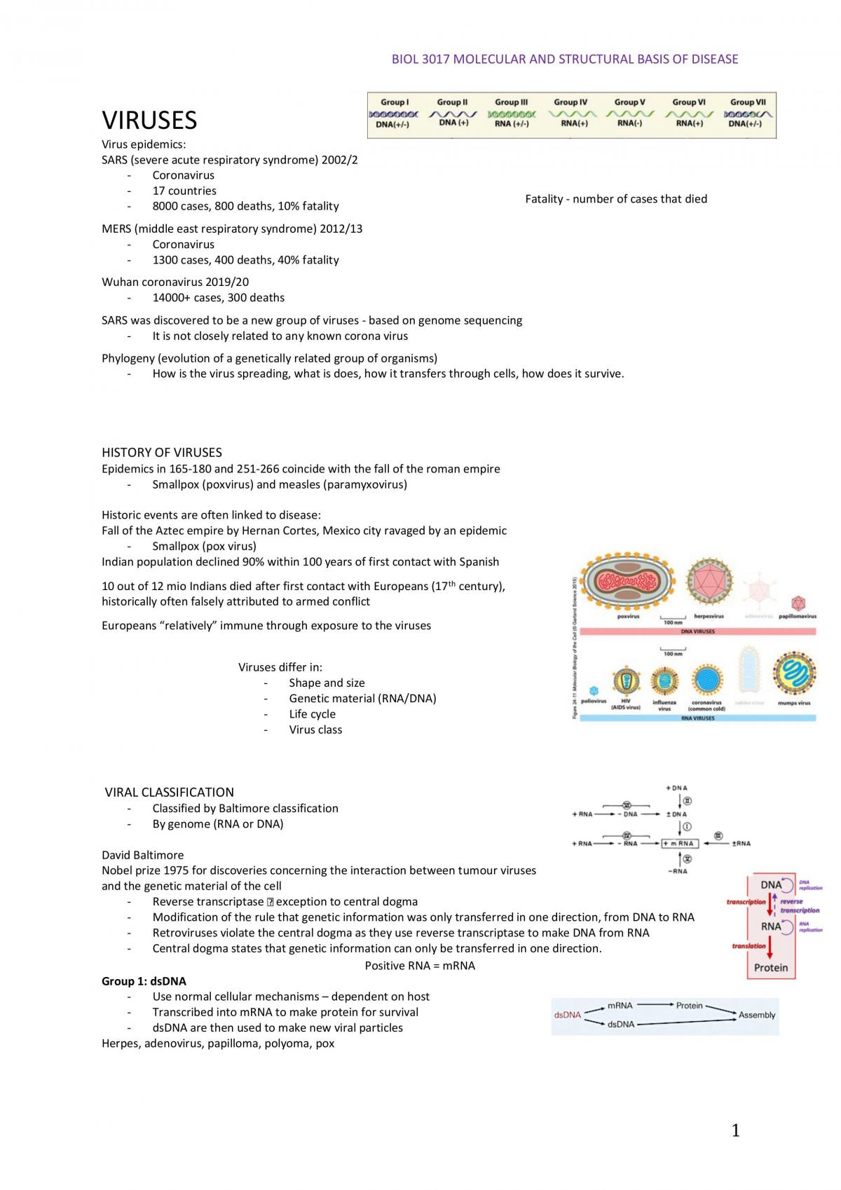 Molecular and Structural Basis of Disease full notes - Page 1