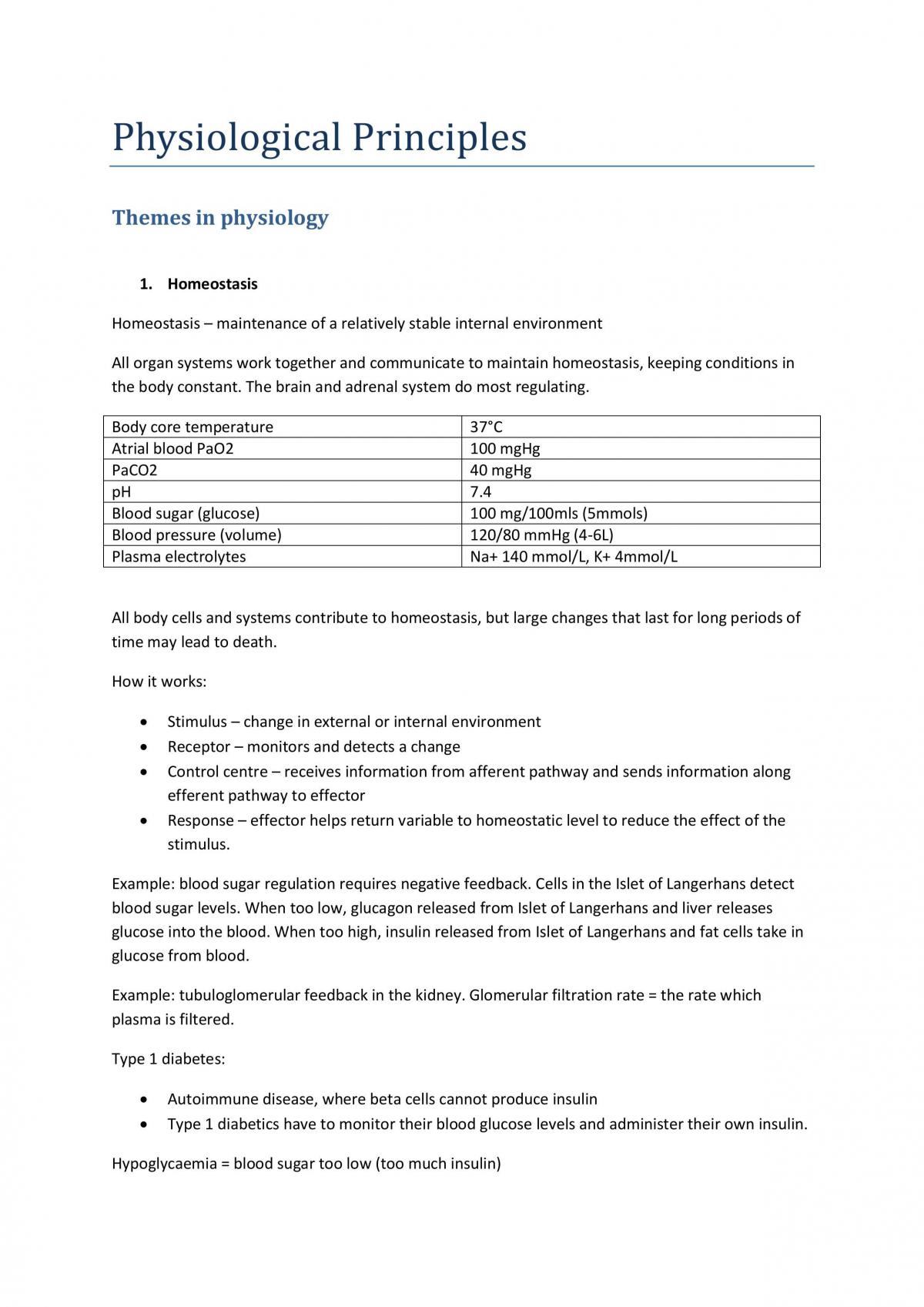 Systems Physiology Notes - Page 1