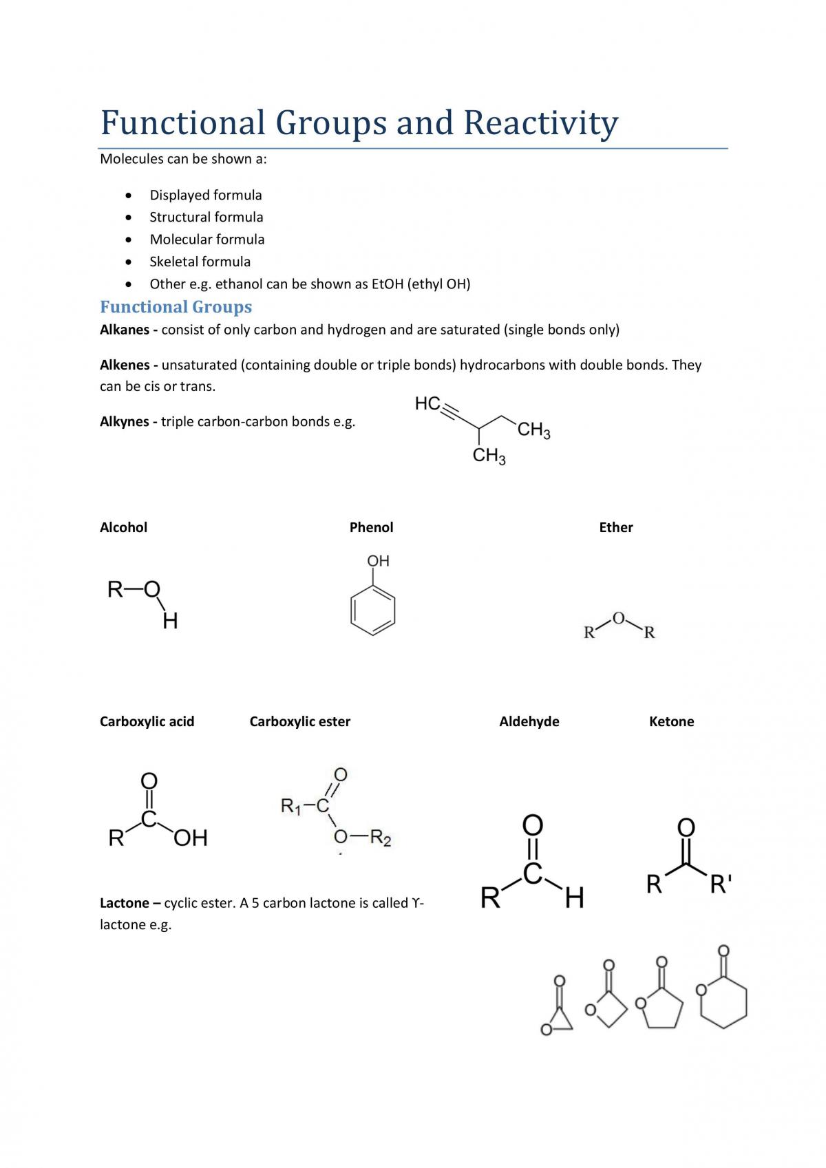 CHEM1039 Study Notes - Page 1