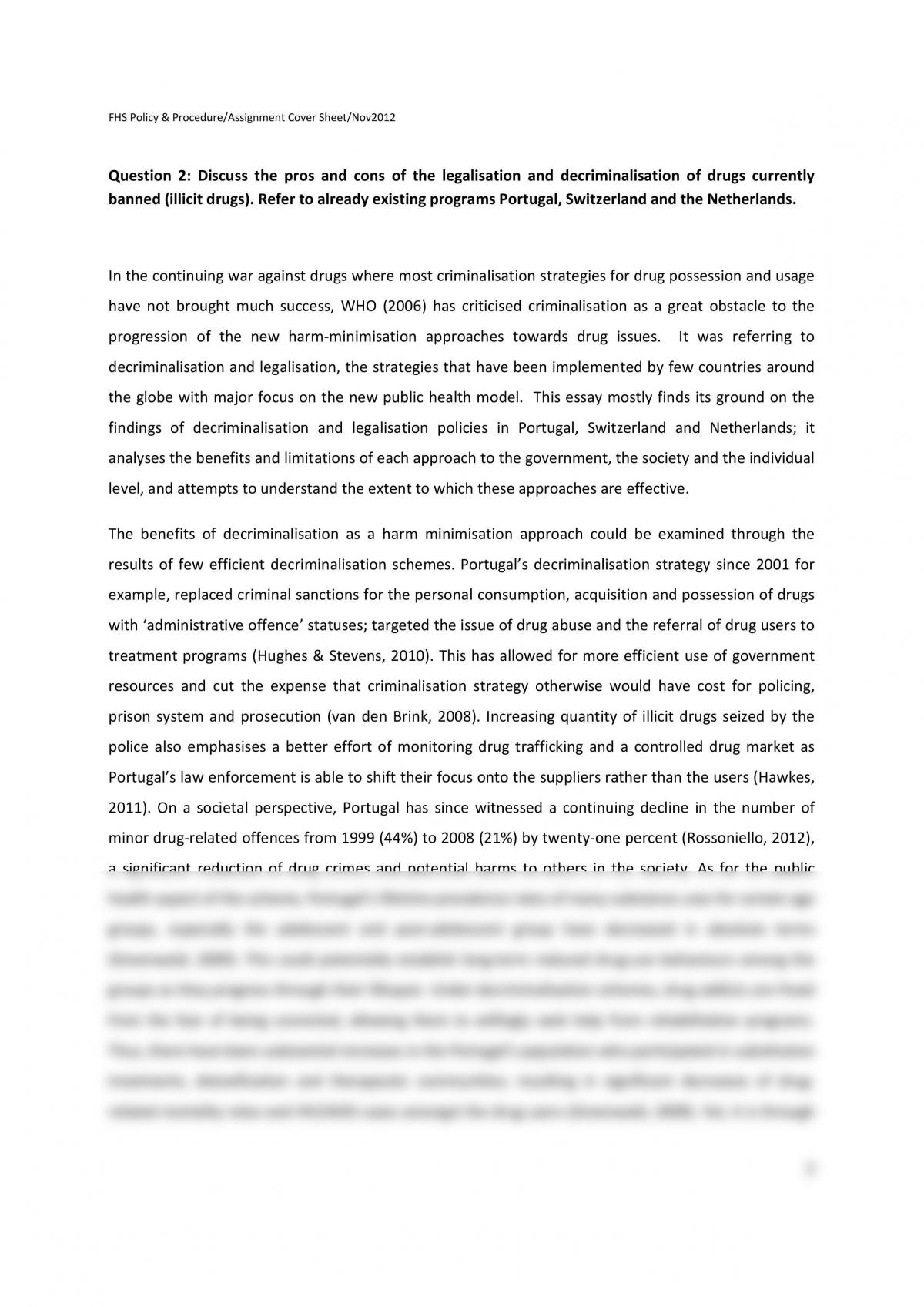 REHB3064 Essay 1 - Page 1