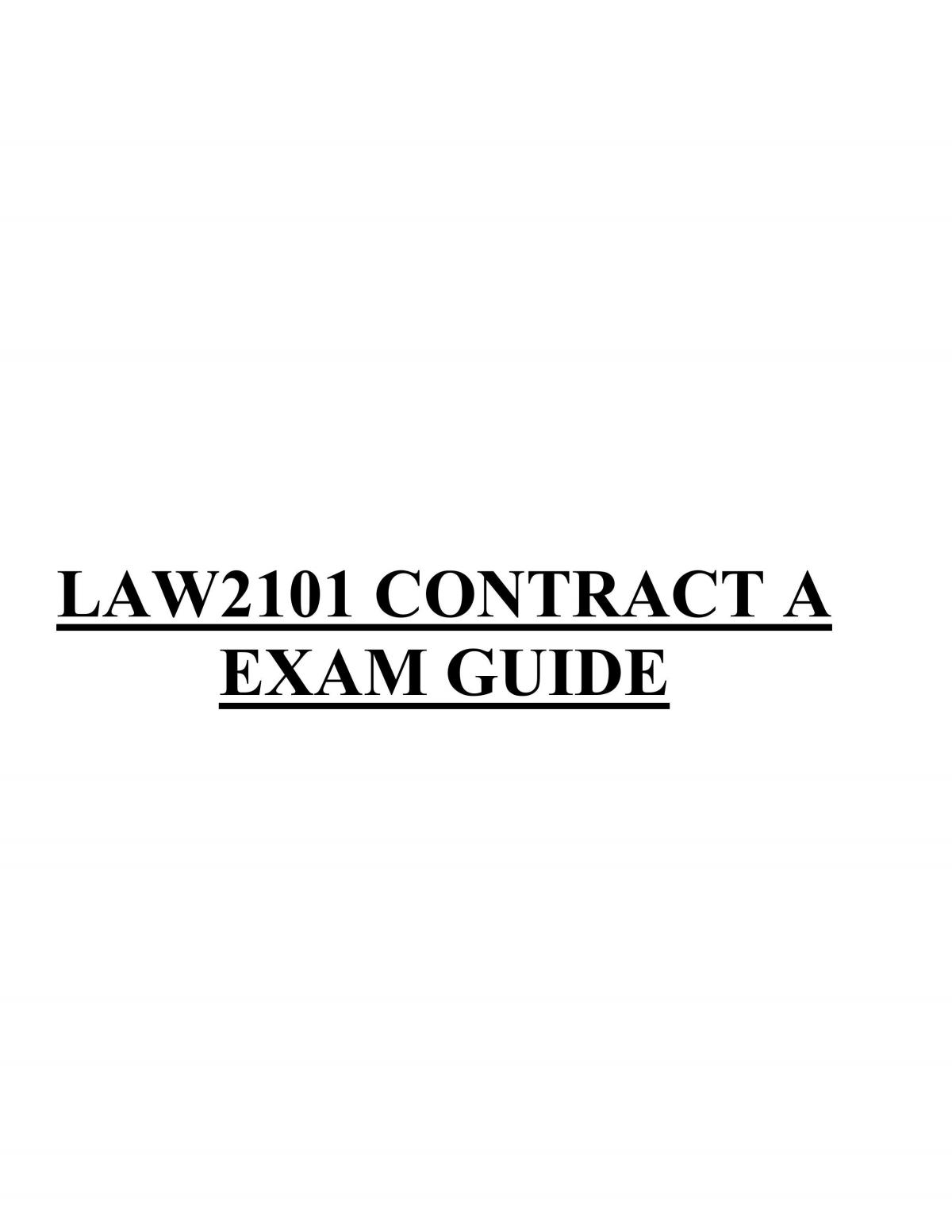 LAW2101 Contract A Complete Notes - Page 1
