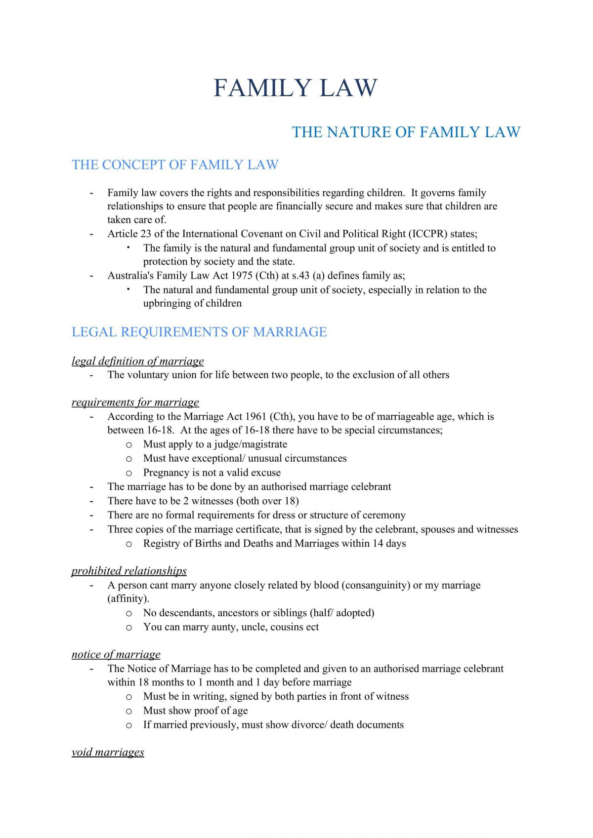 family law essays hsc