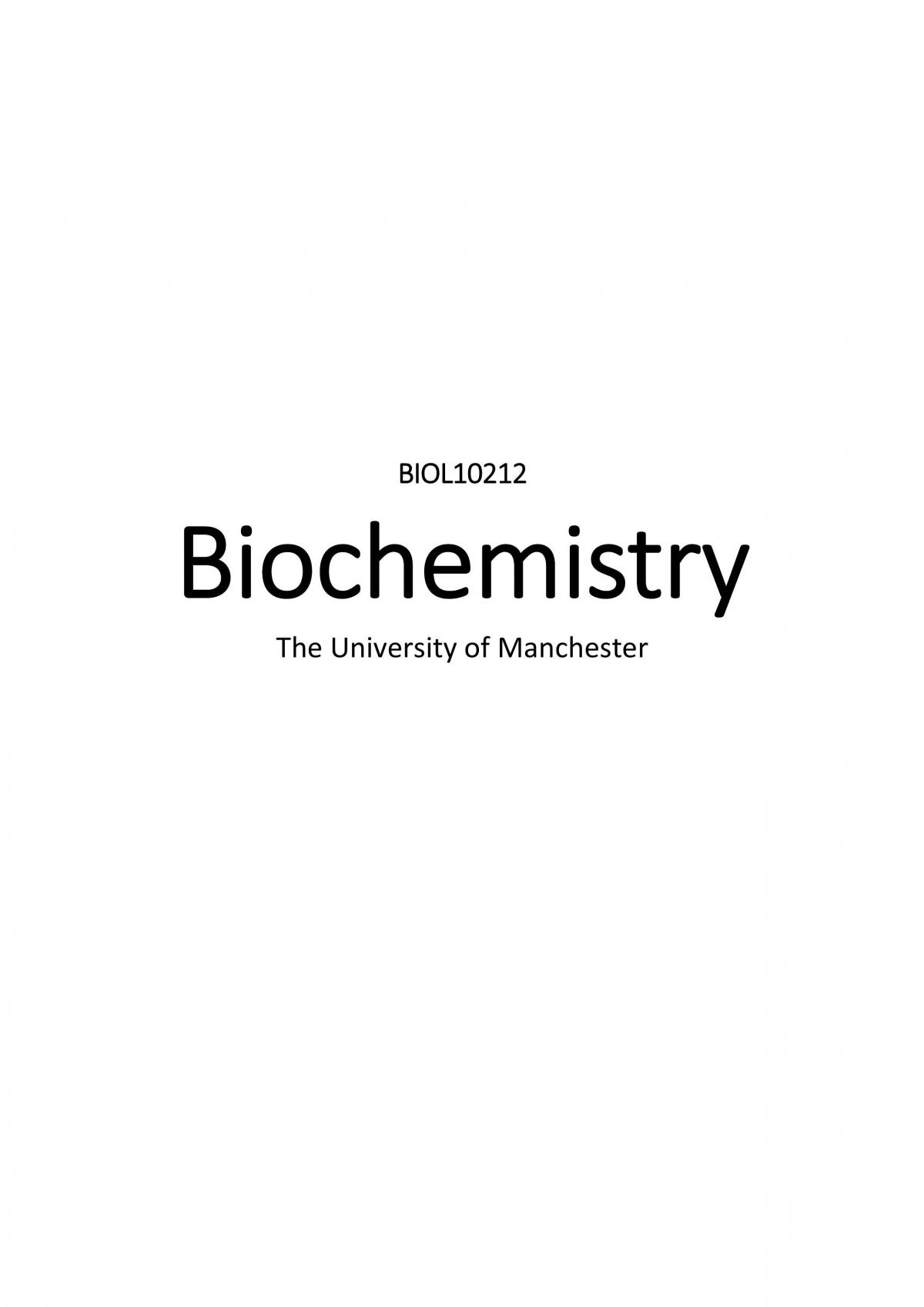 Biochemistry revision notes - Page 1
