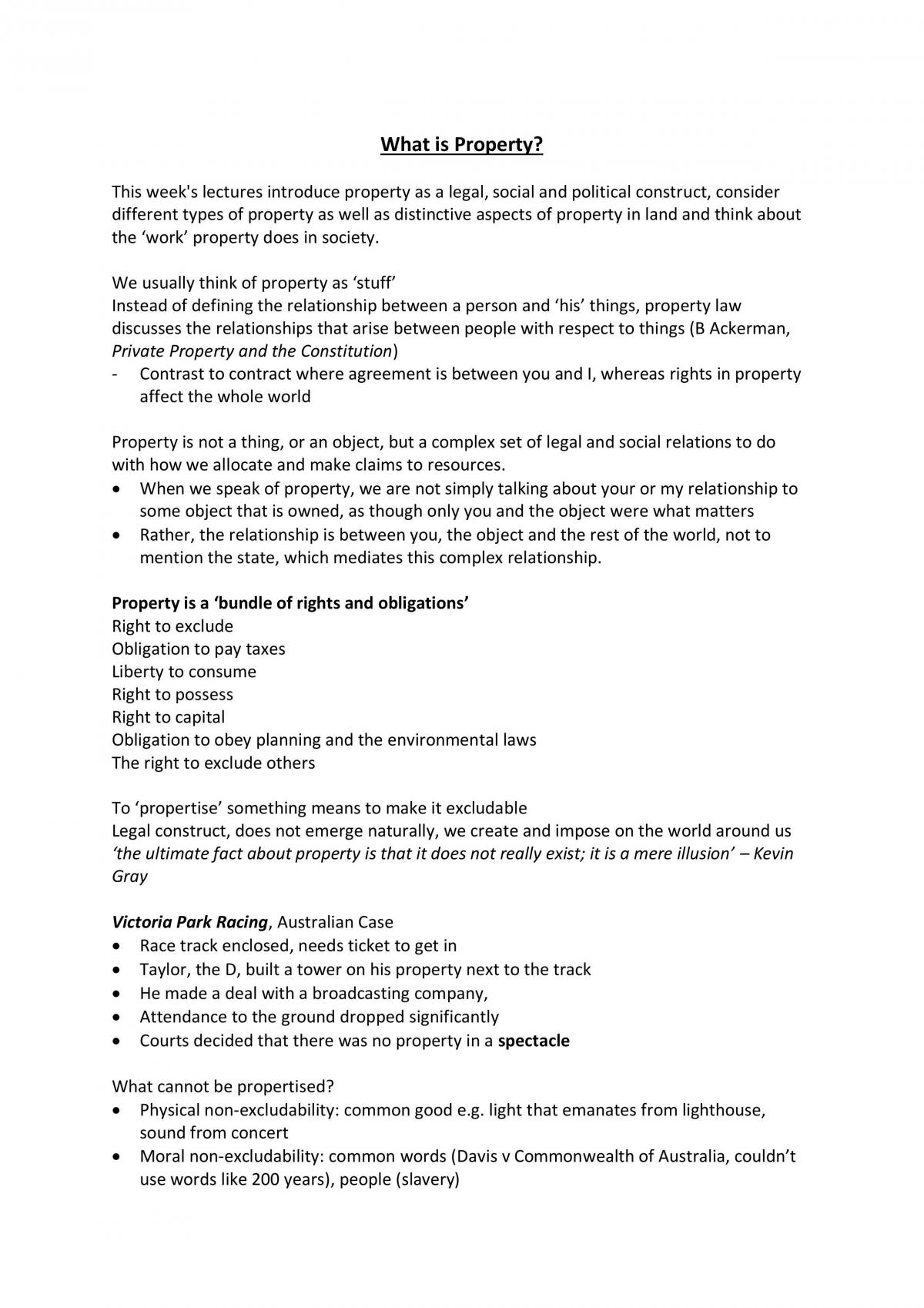 Introduction to the Law of Property Relations Notes - Page 1