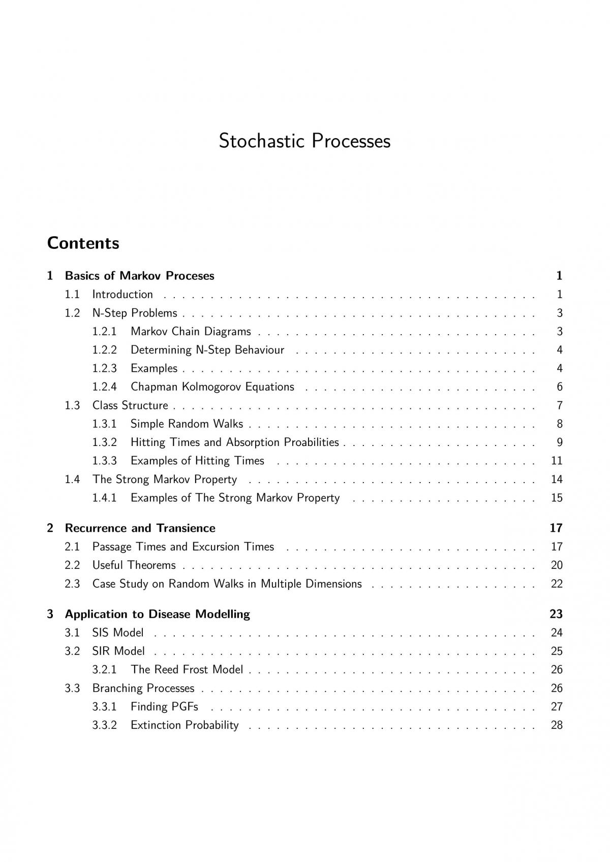ST202 Stochastic Processes Notes - Page 1