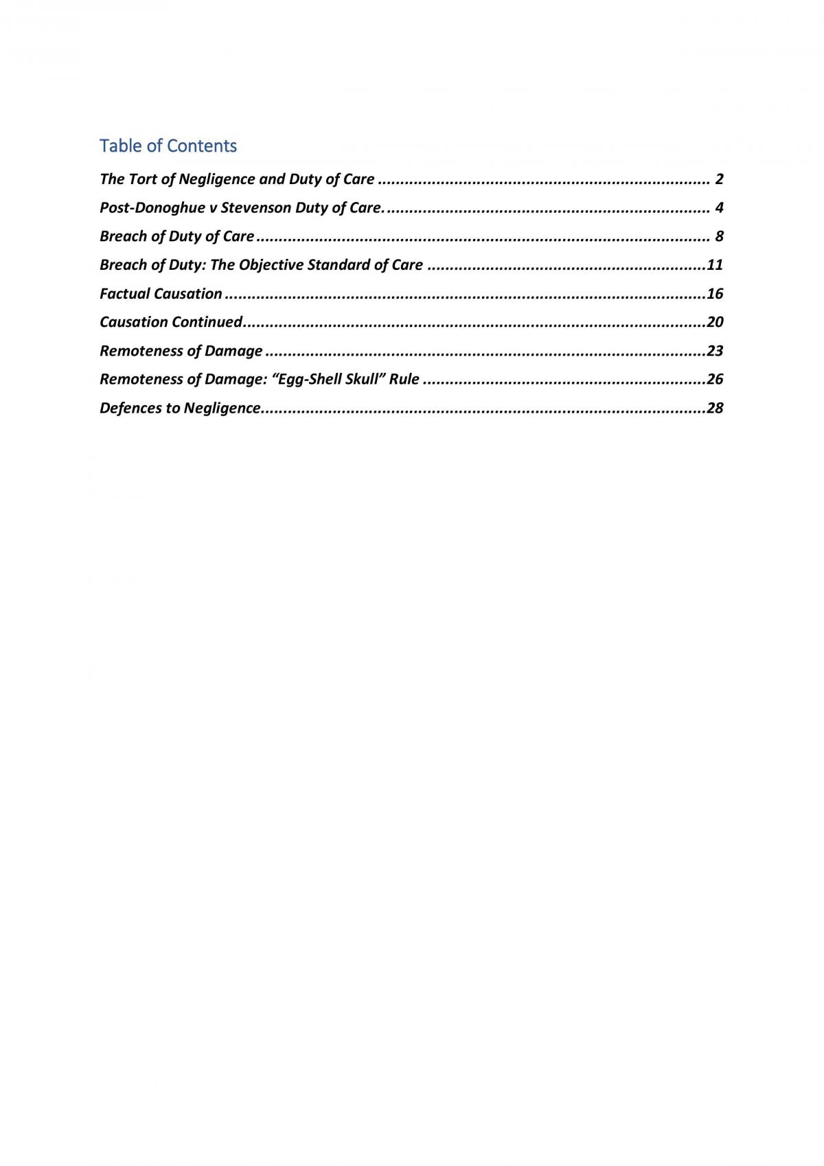 Tort Law 1 Complete Notes - Page 1