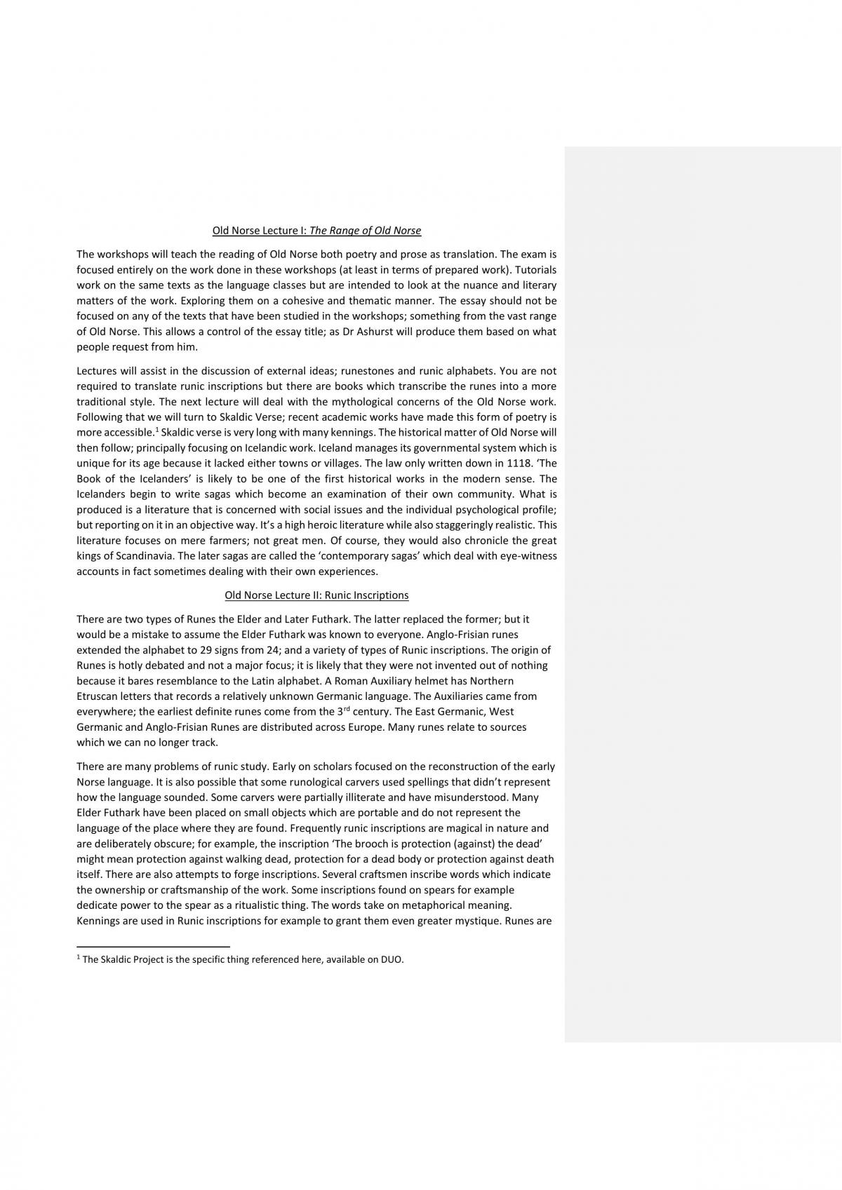 Old Norse Study Notes - Page 1