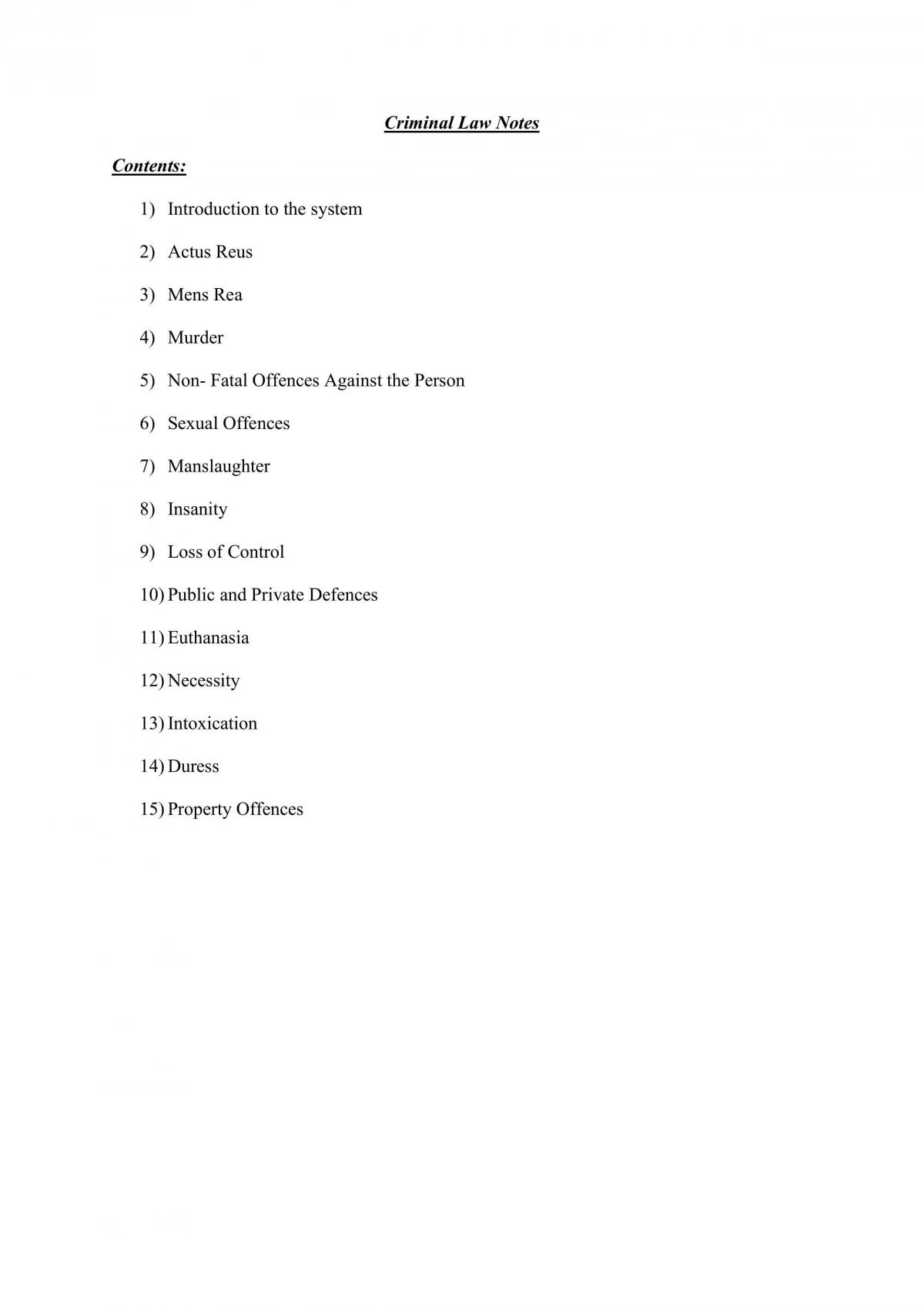 Criminal Law Notes  - Page 1