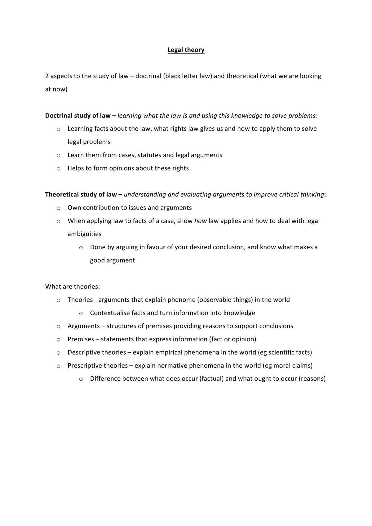 Legal theory module notes - Page 1