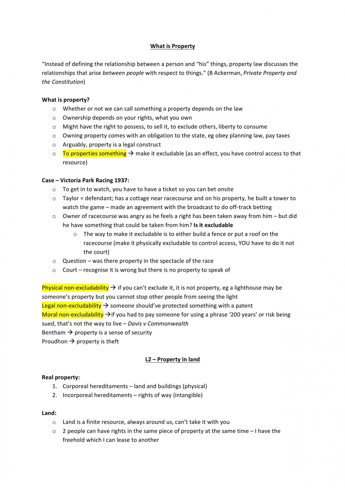 Property law full notes - Page 1