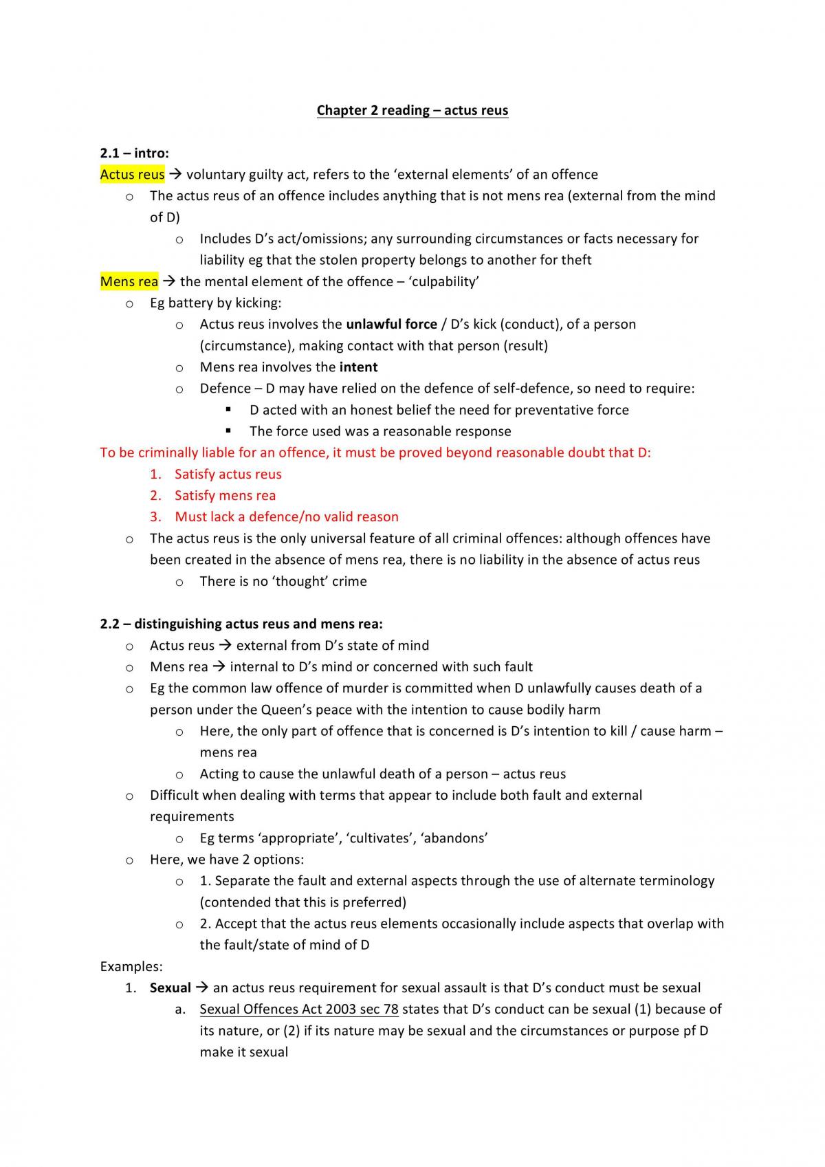 Criminal law notes - Page 1