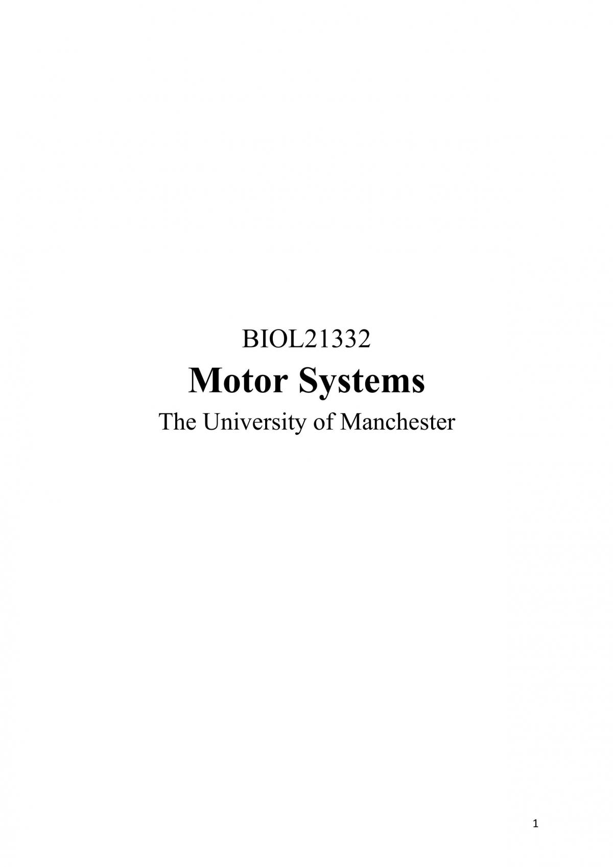 Motor systems notes  - Page 1