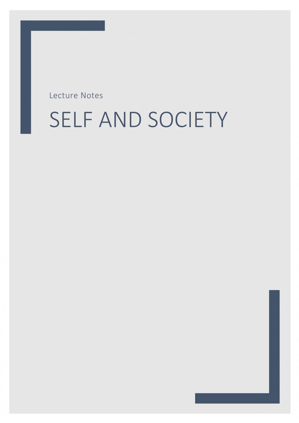 Full Notes of Self and Society  - Page 1