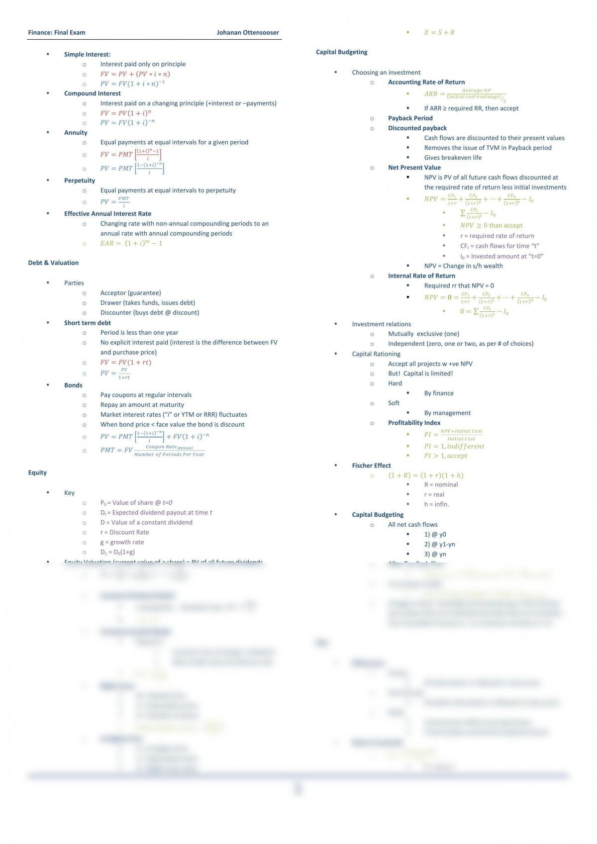 FBF - Mid and Final Exam notes/cheatsheet - Page 1