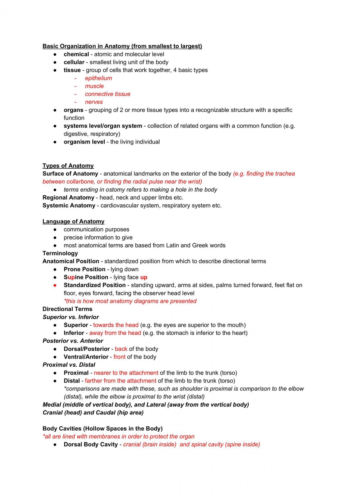 Foundations of Anatomy and Physiology Notes - Page 1