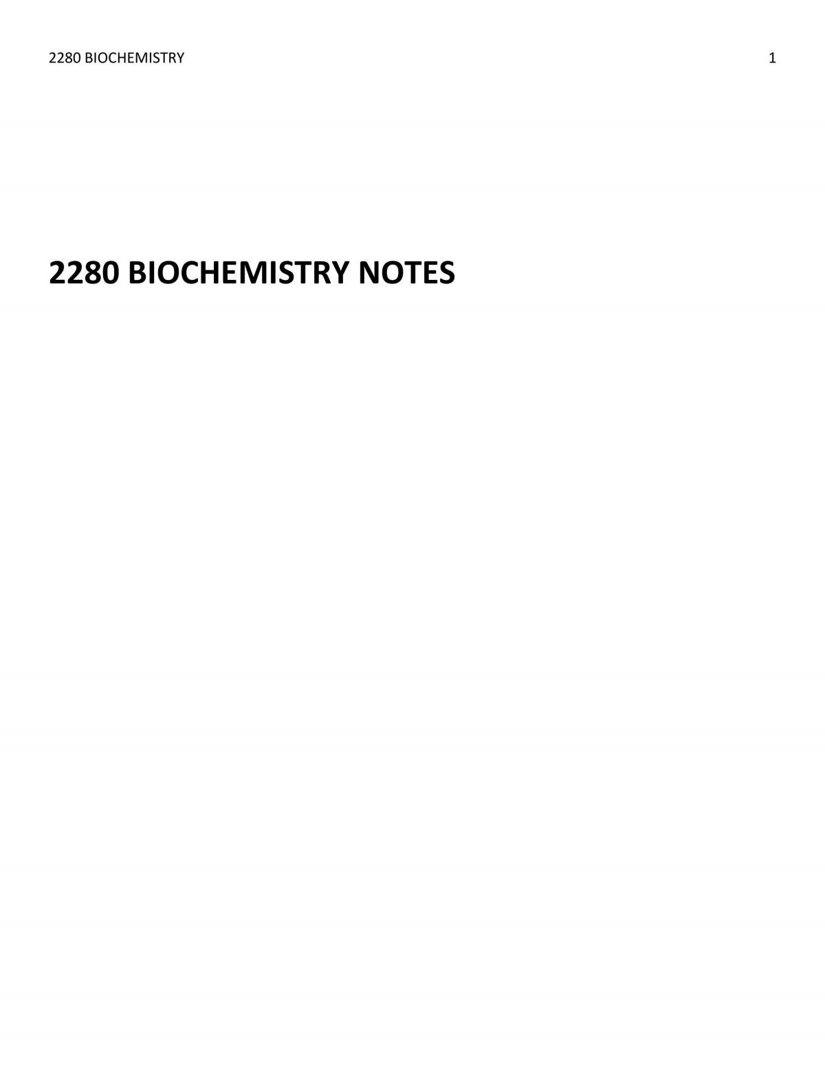 Complete 2280 Biochemistry Notes - Page 1