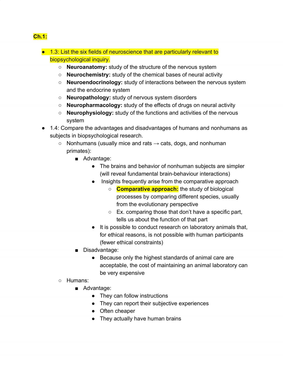 PSYC 304 Brain and Behaviour Notes - Page 1