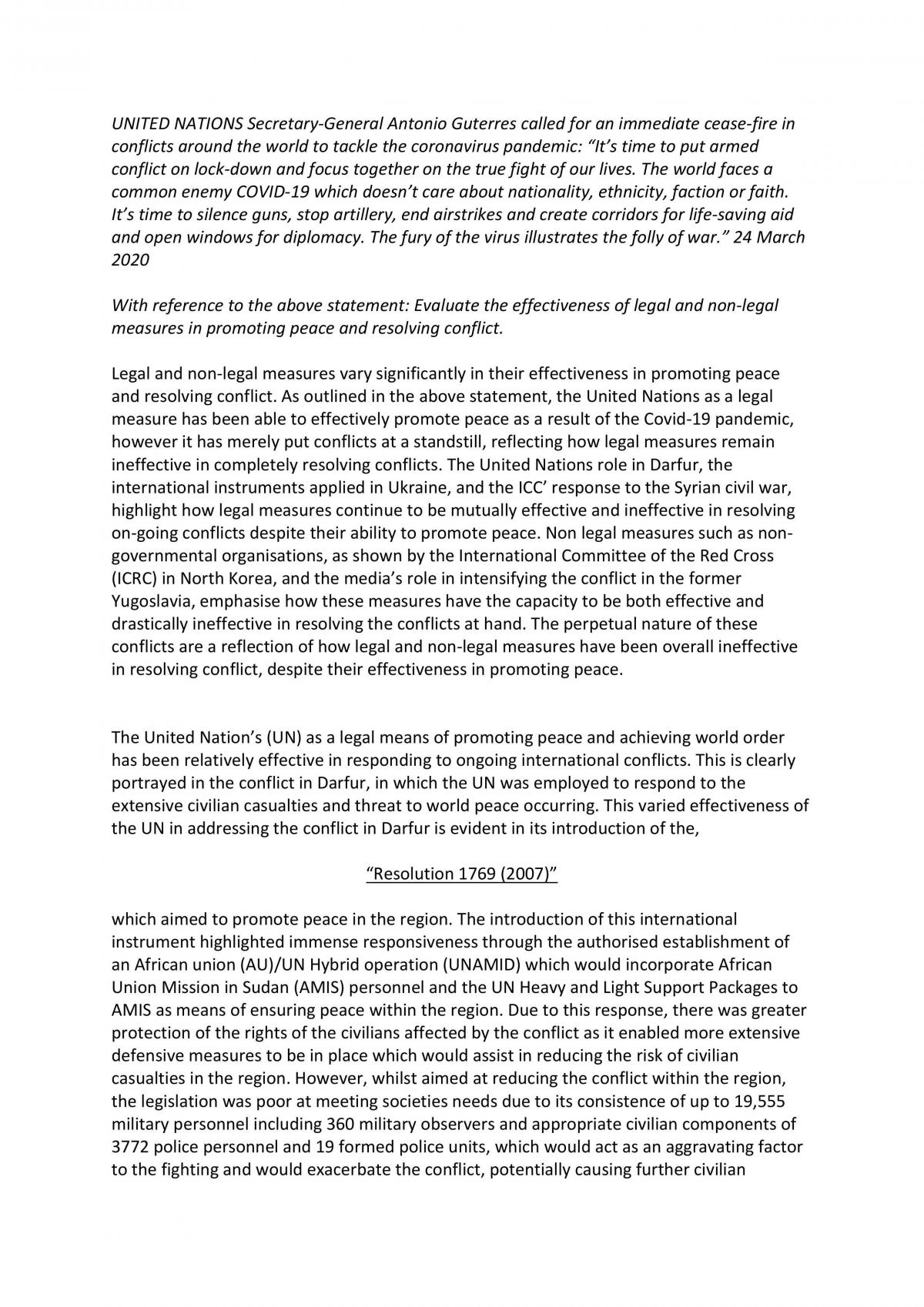 Effectiveness of Legal and Non-Legal Measures World Order - Page 1