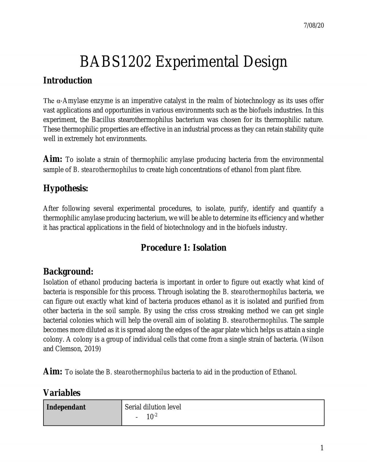 Experimental Design - Page 1