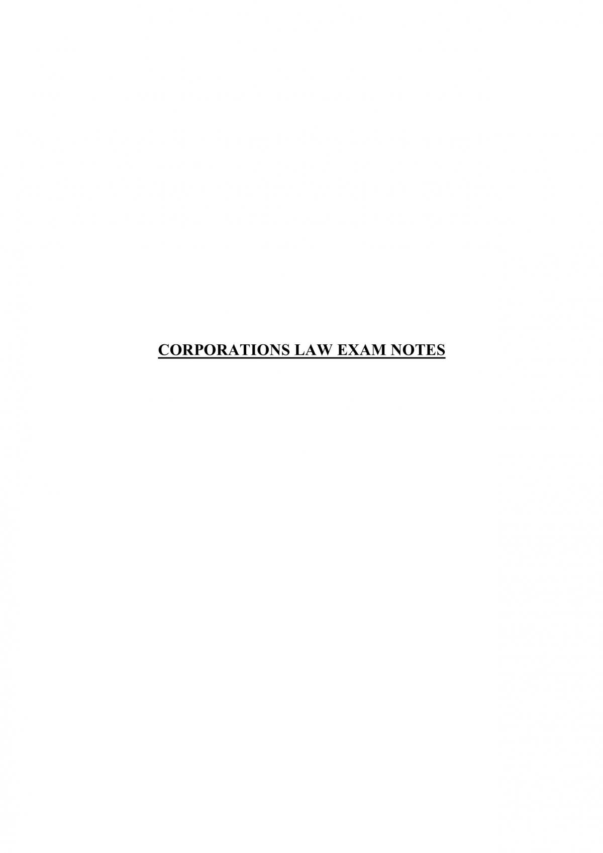 Corporations Law Exam Notes - Page 1