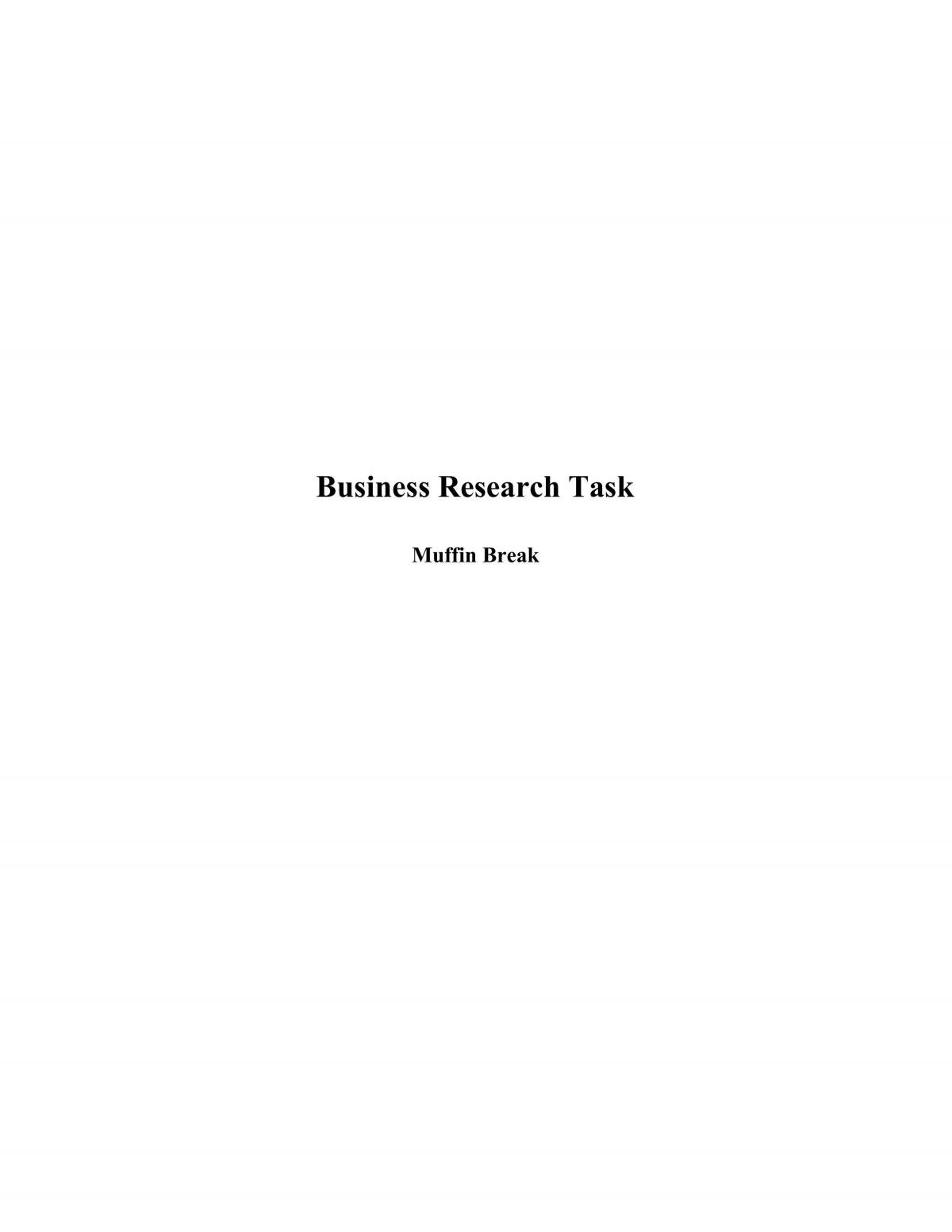 Business Research Task - Page 1