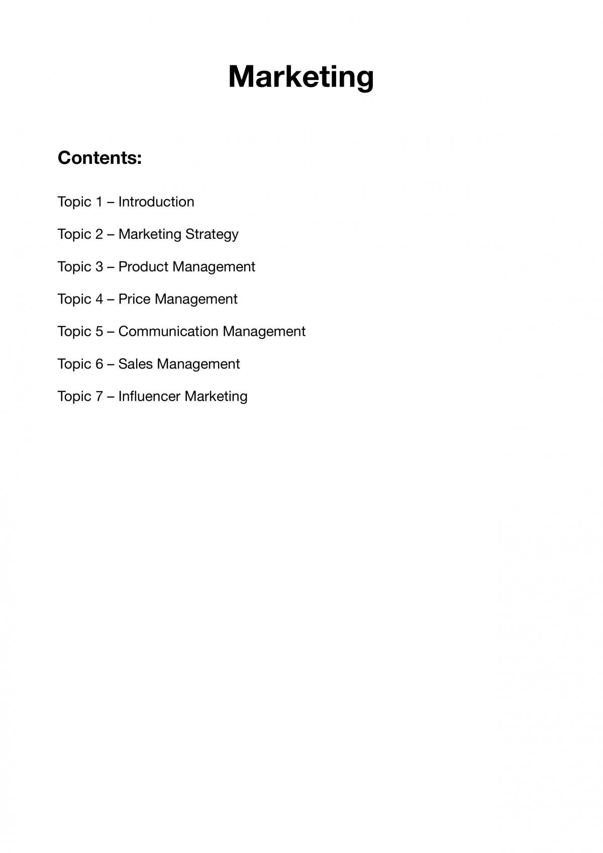 Marketing Notes - Page 1