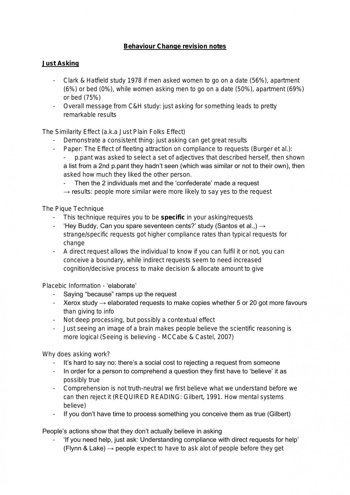 PS359 Behaviour Change revision notes - Page 1