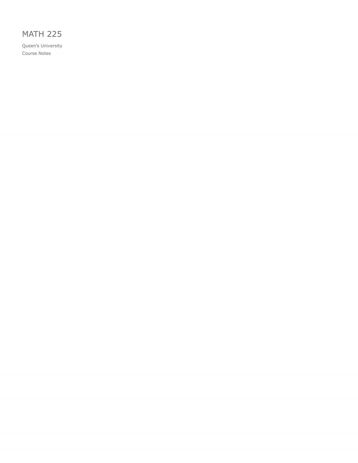 Ordinary Differential Equations Complete Course Notes - Page 1