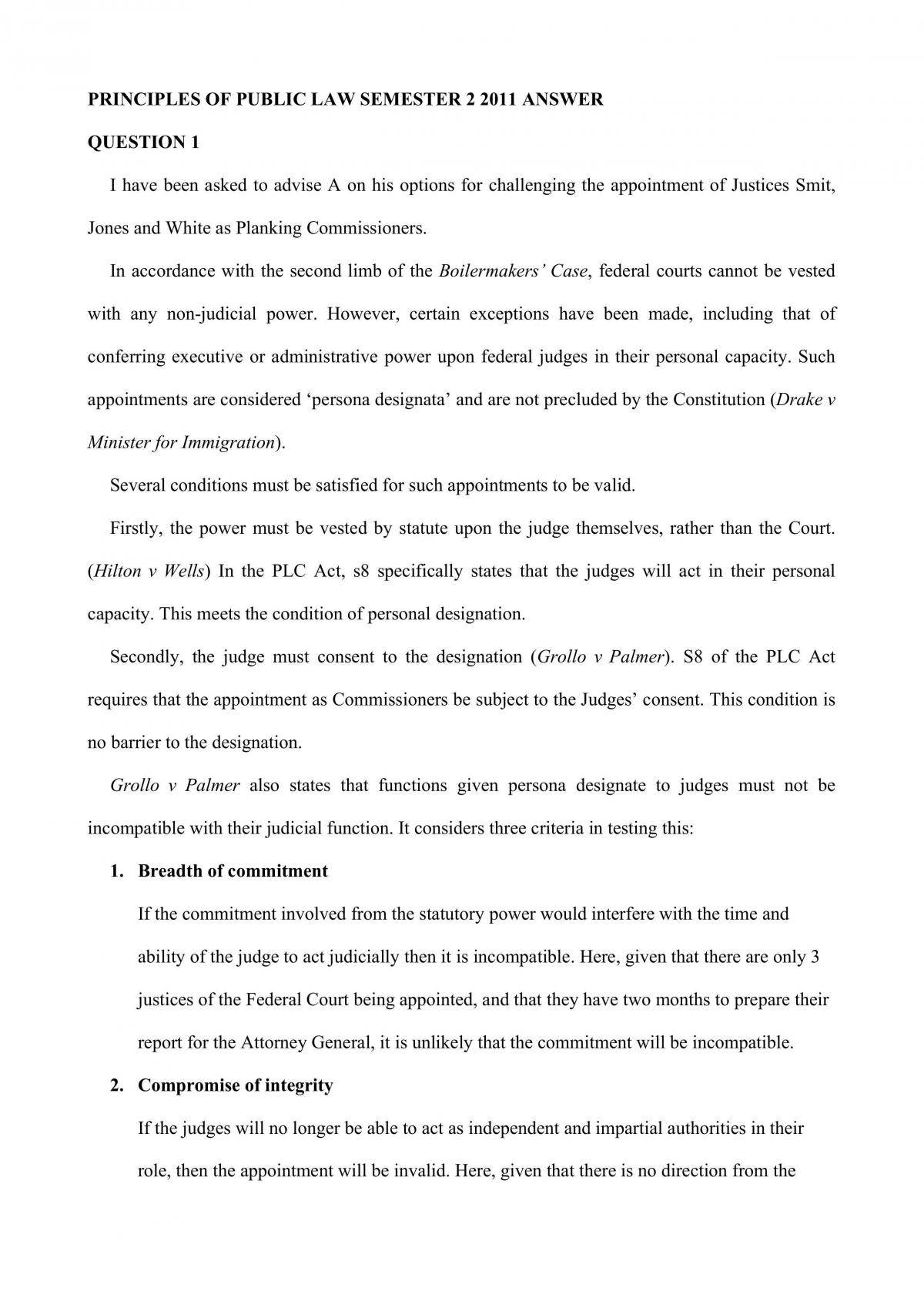 Exam answer - Page 1