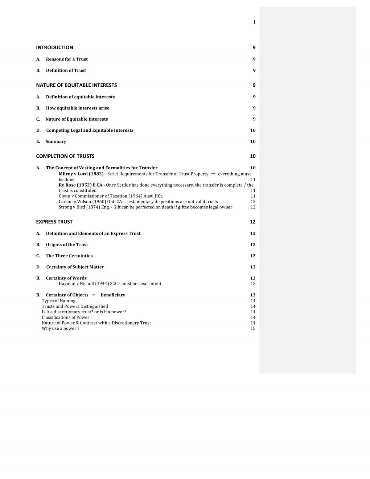 equity notes - Page 1