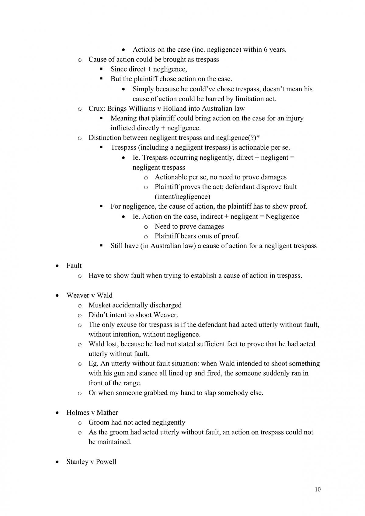 Torts Study Notes - Page 10